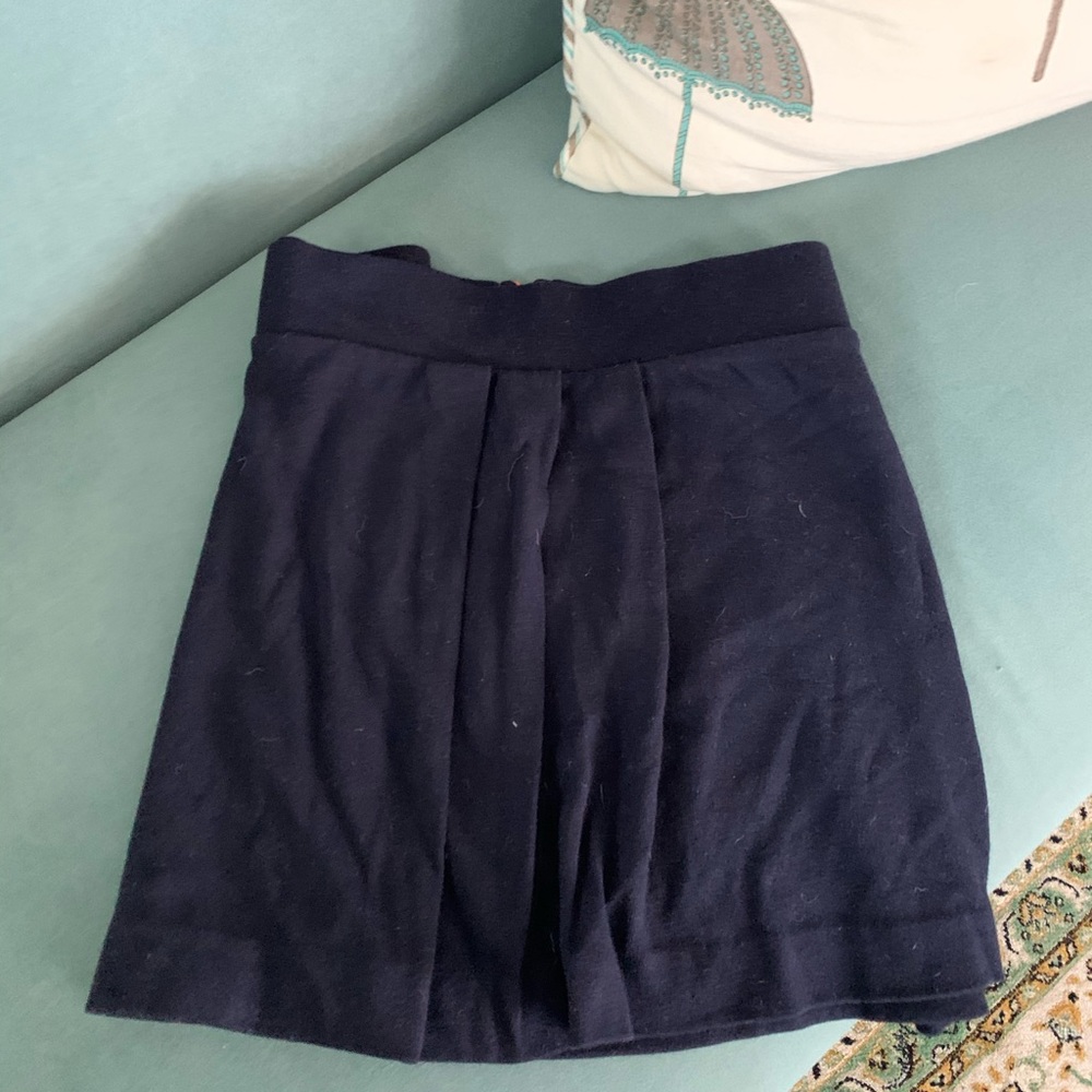 J. Crew Navy Back-zipper Skirt